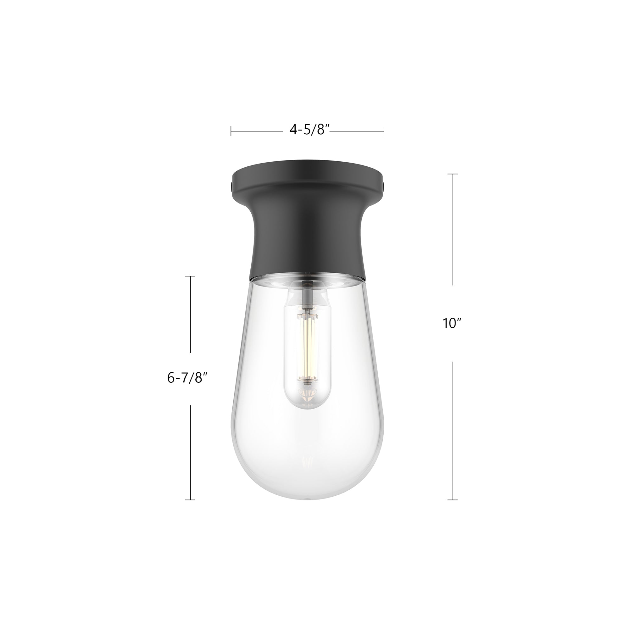 Marcel 5-in Steel Semi-Flush Mount