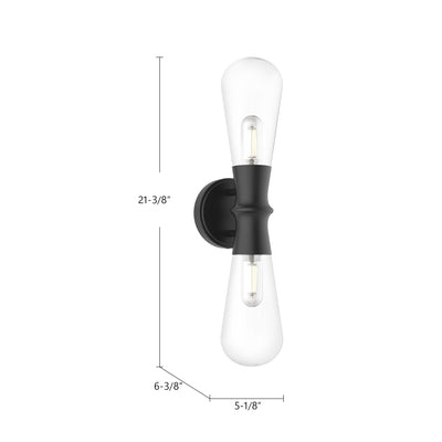 Marcel 5-in 2 Lights Steel Vanity Light