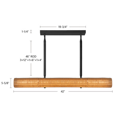 Maris 42-in Steel Linear Pendant