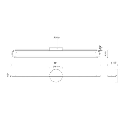 Marlon 36-in Aluminum Vanity Light