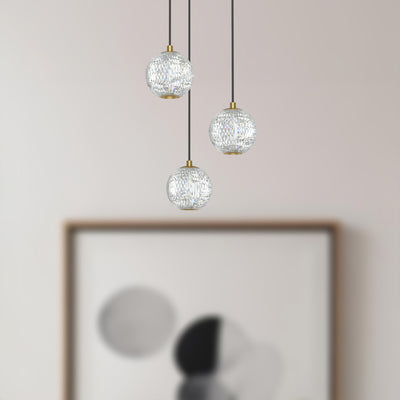 Marni 3 Light Aluminum Multi Pendant