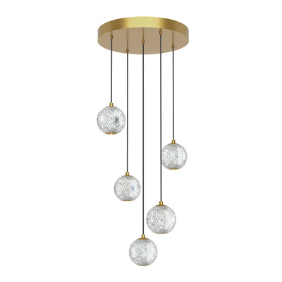 Marni 5 Light Aluminum Multi Pendant