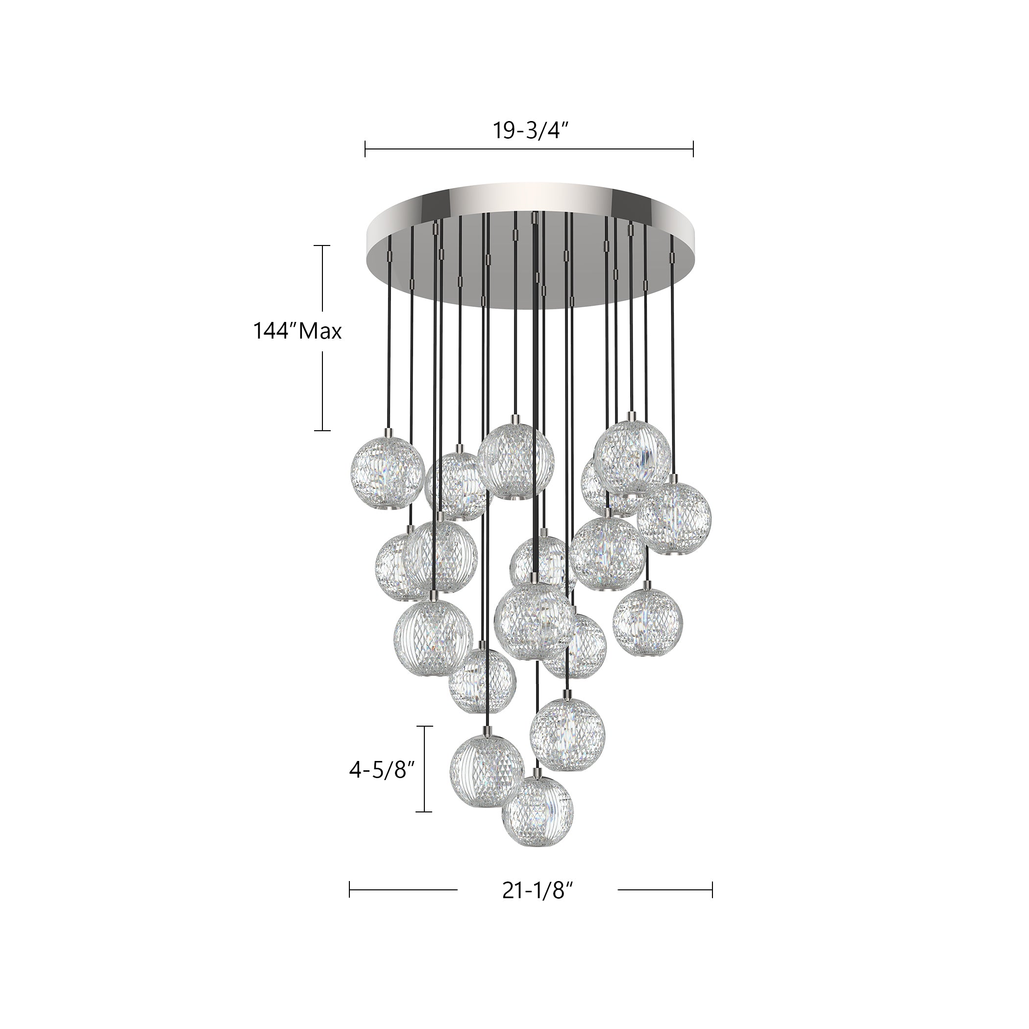 Marni 18 Light Aluminum Multi Pendant