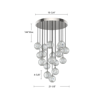 Marni 18 Light Aluminum Multi Pendant