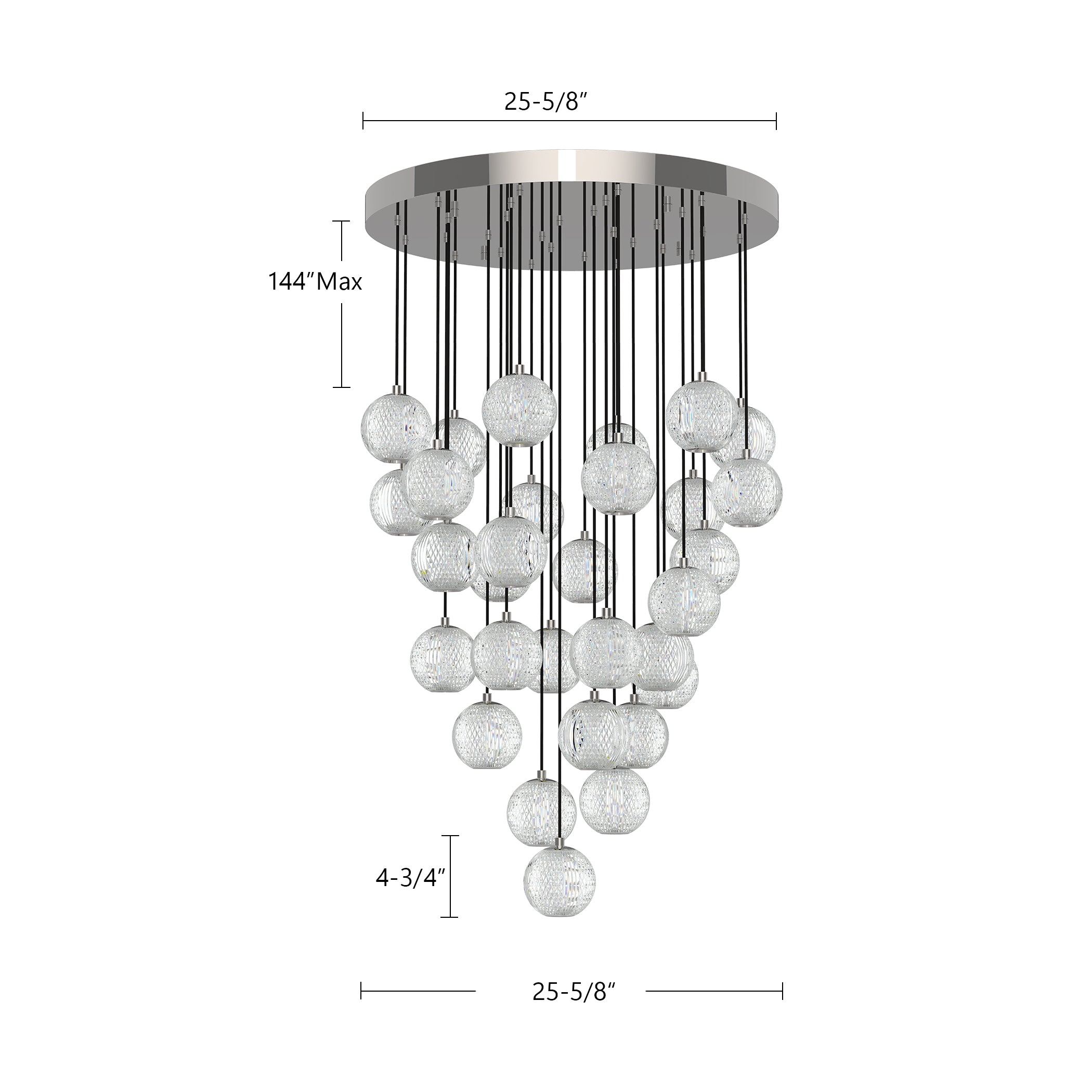 Marni 30 Light Aluminum Multi Pendant