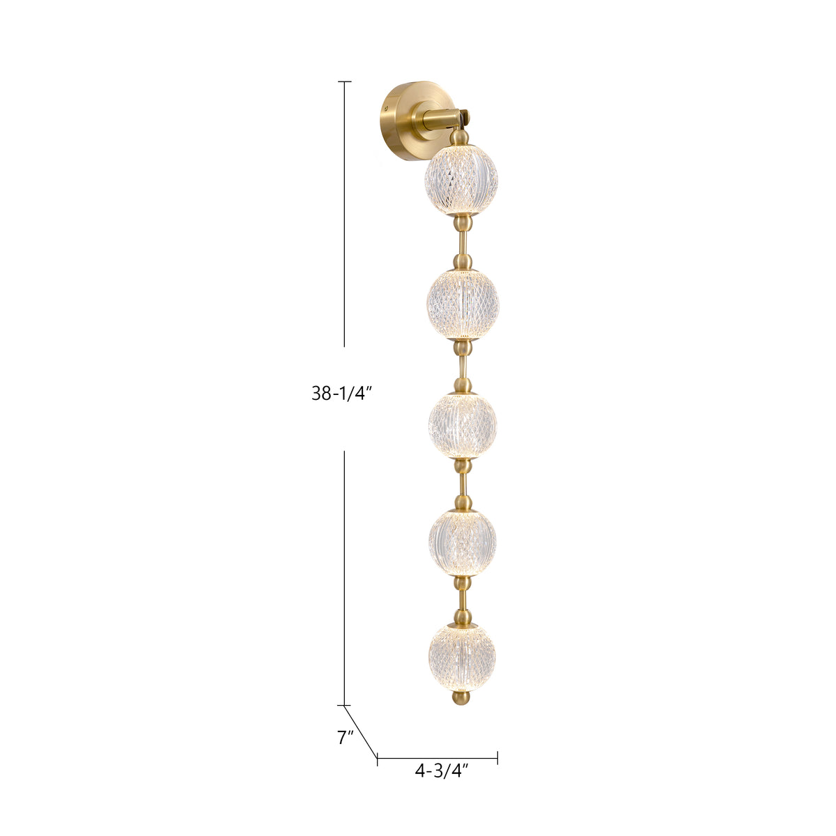 Marni 38-in Aluminum Vanity Light