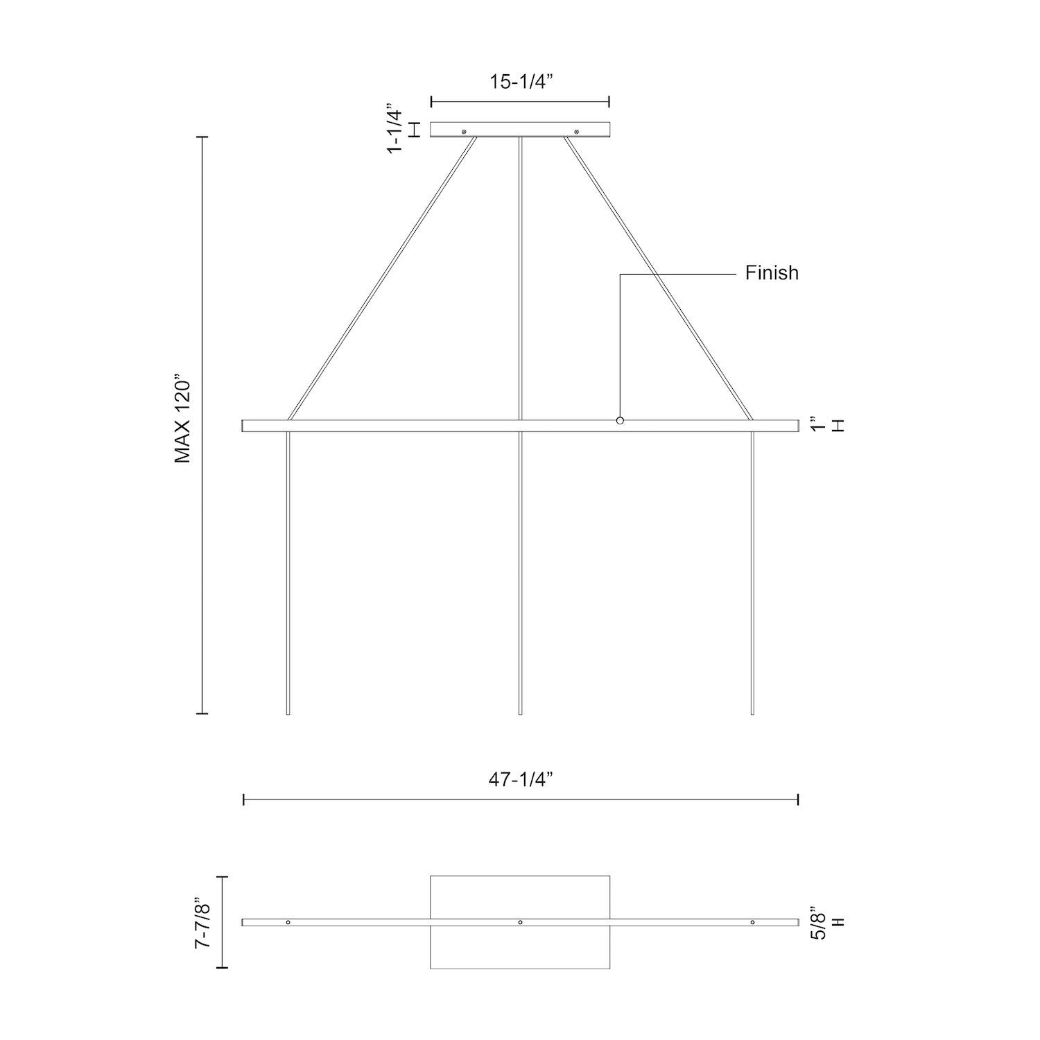 Marquee 47-in Aluminum Linear Pendant Canopy System