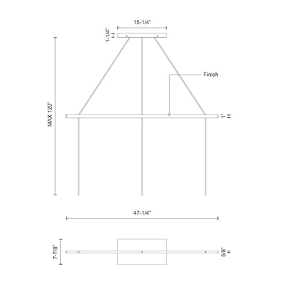 Marquee 47-in Aluminum Linear Pendant Canopy System