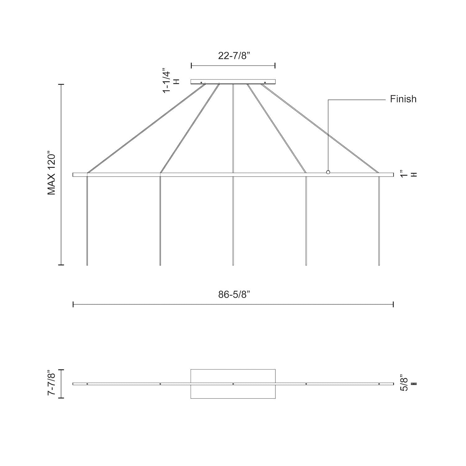 Marquee 86-in Aluminum Linear Pendant Canopy System