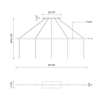 Marquee 86-in Aluminum Linear Pendant Canopy System