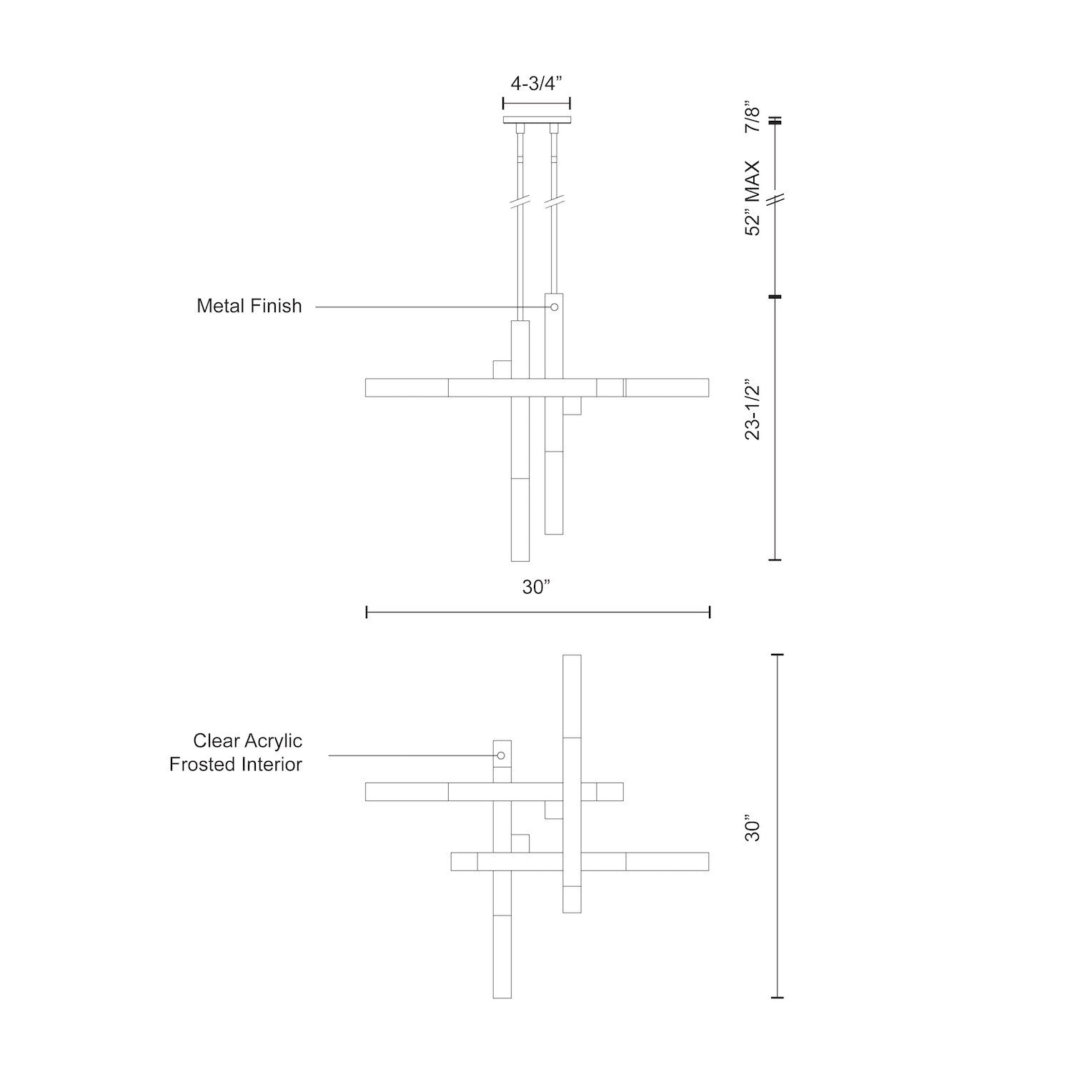 Martelo 30-in Steel Pendant