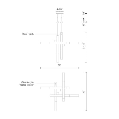 Martelo 30-in Steel Pendant