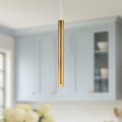 Mason 20-in Baffled Aluminum Cylinder Pendant