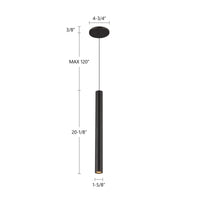 Mason 20-in Baffled Aluminum Cylinder Pendant