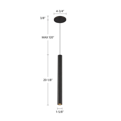 Mason 20-in Baffled Aluminum Cylinder Pendant