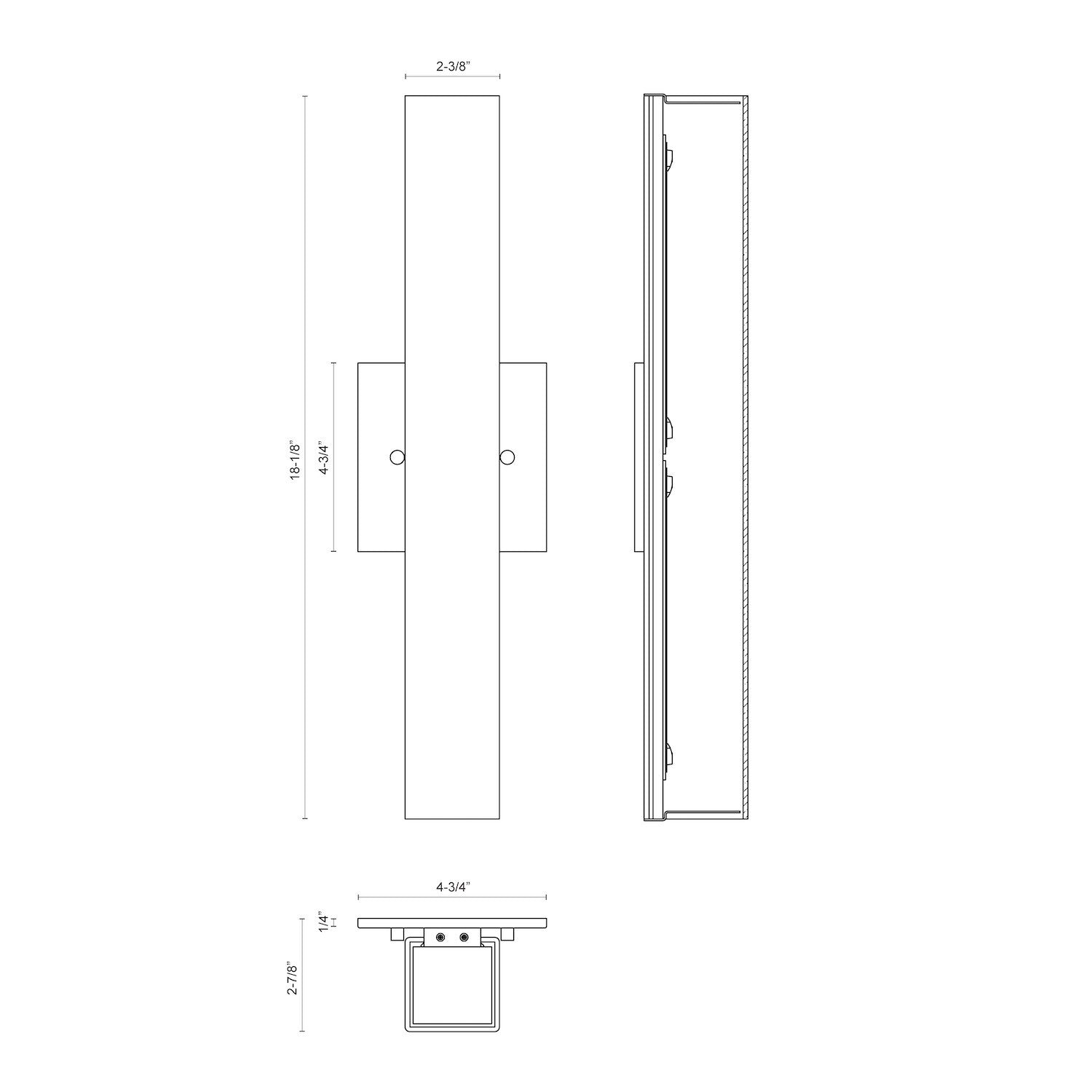 Melville 18-in Aluminum Wall Sconce