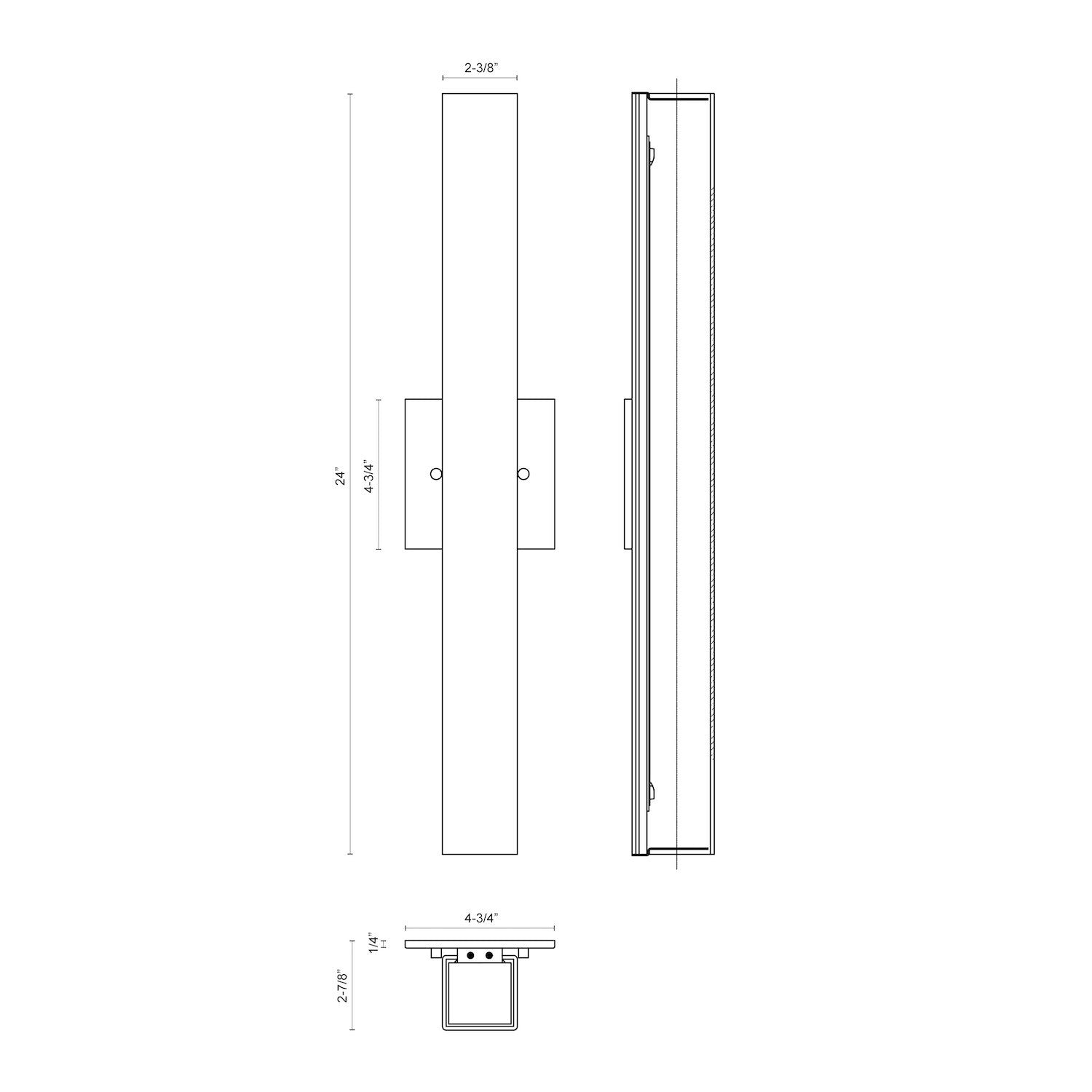 Melville 24-in Aluminum Wall Sconce