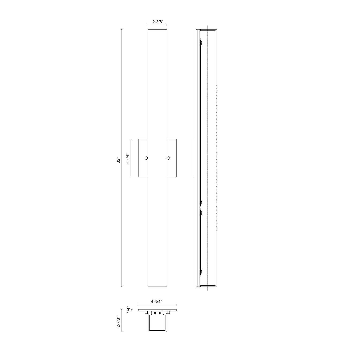 Melville 32-in Aluminum Wall Sconce