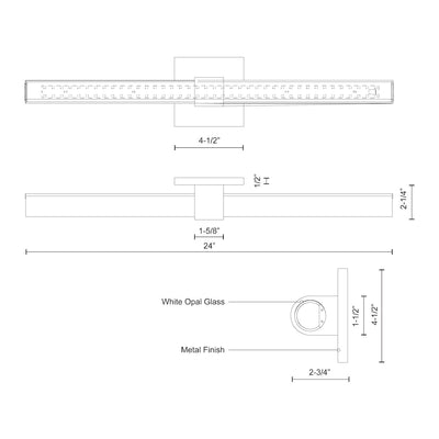 Mendocino 24-in Aluminum Vanity Light