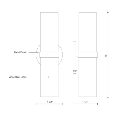 Milano 15-in Steel Wall Sconce