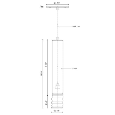 Milca 15-in Aluminum Pendant