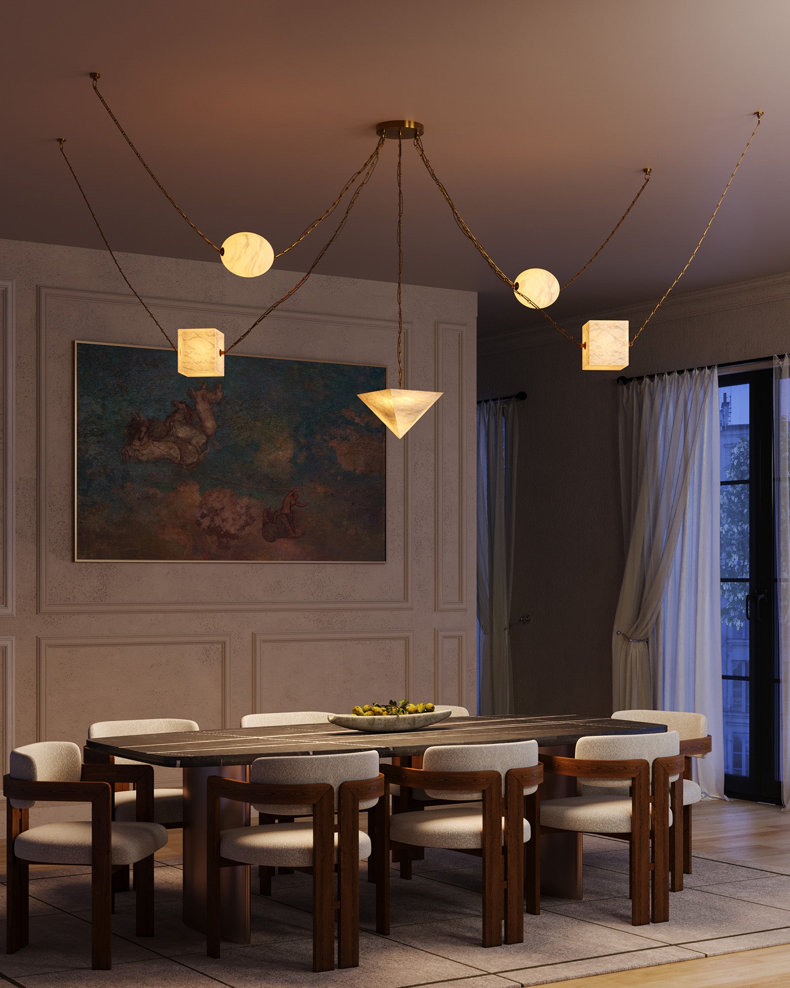 Mineral 5-Light Steel Chandelier