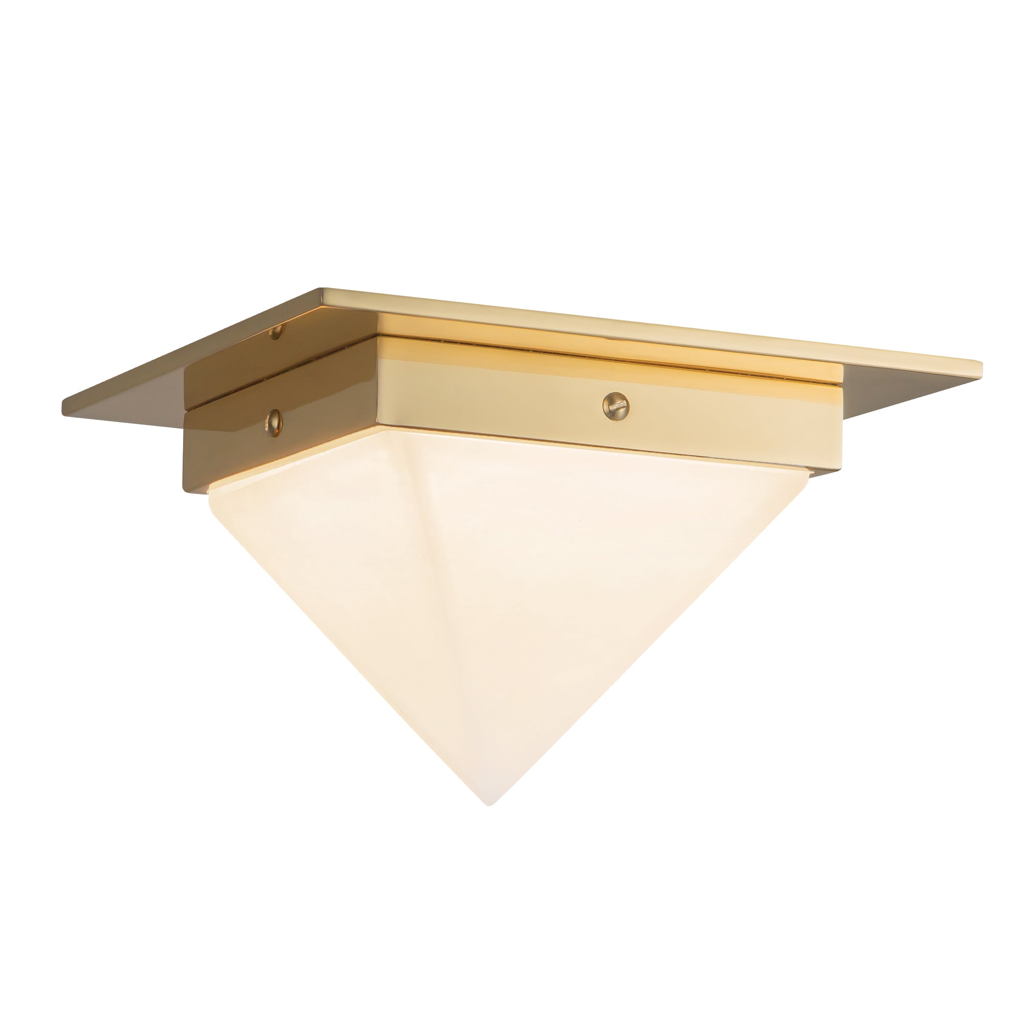 Mineral 8-in Brass Triangular Flush Mount