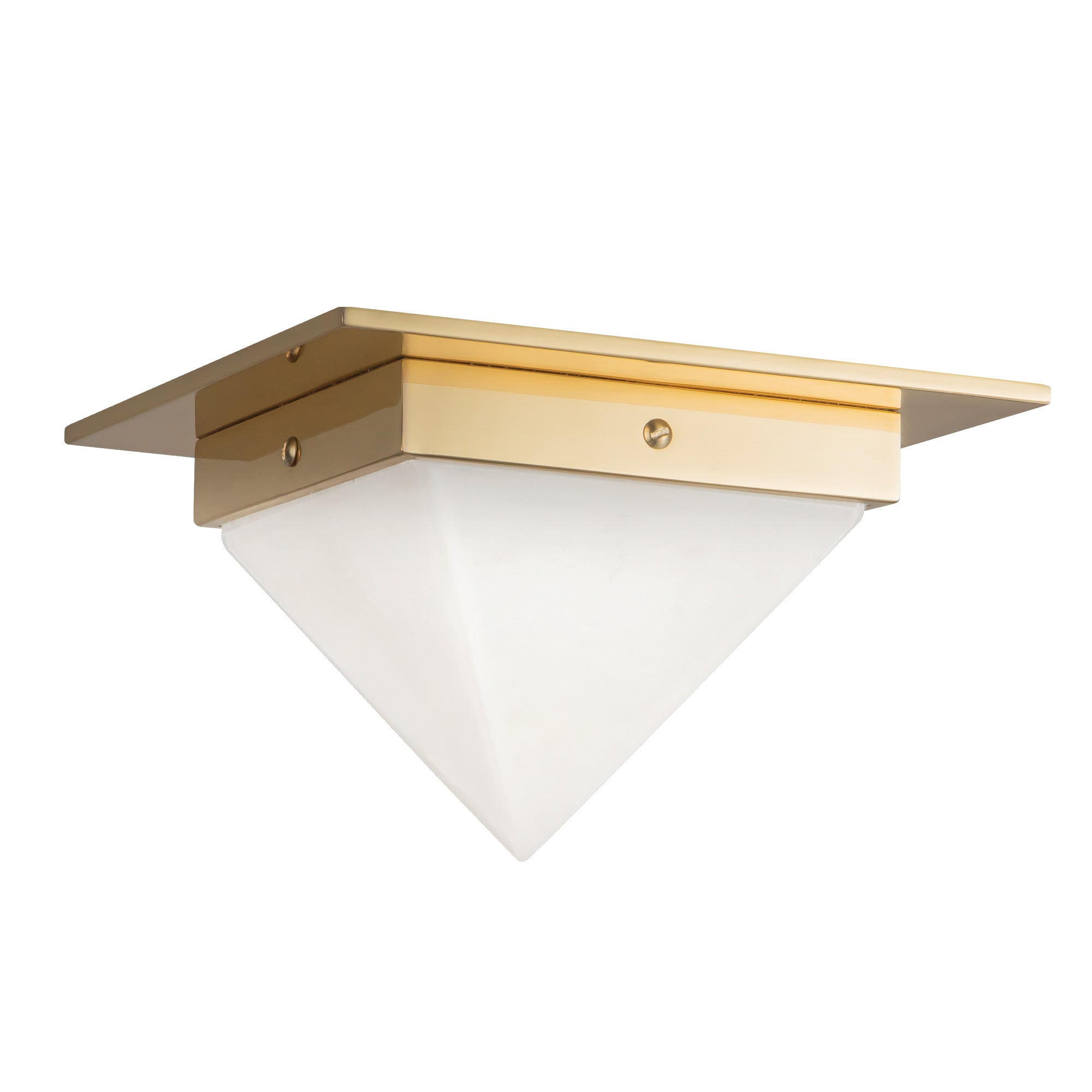 Mineral 8-in Brass Triangular Flush Mount