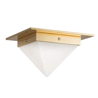 Mineral 8-in Brass Triangular Flush Mount