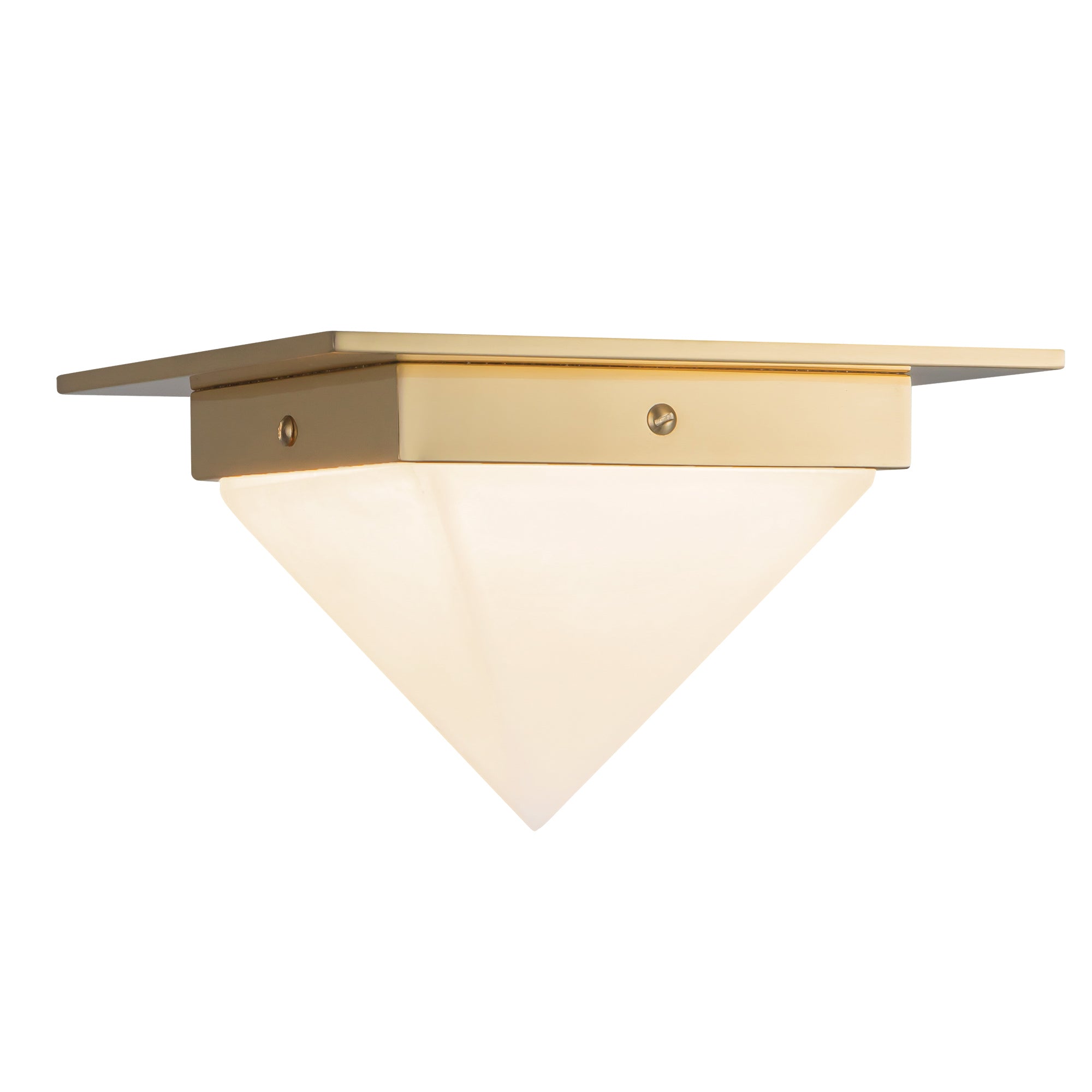 Mineral 8-in Brass Triangular Flush Mount