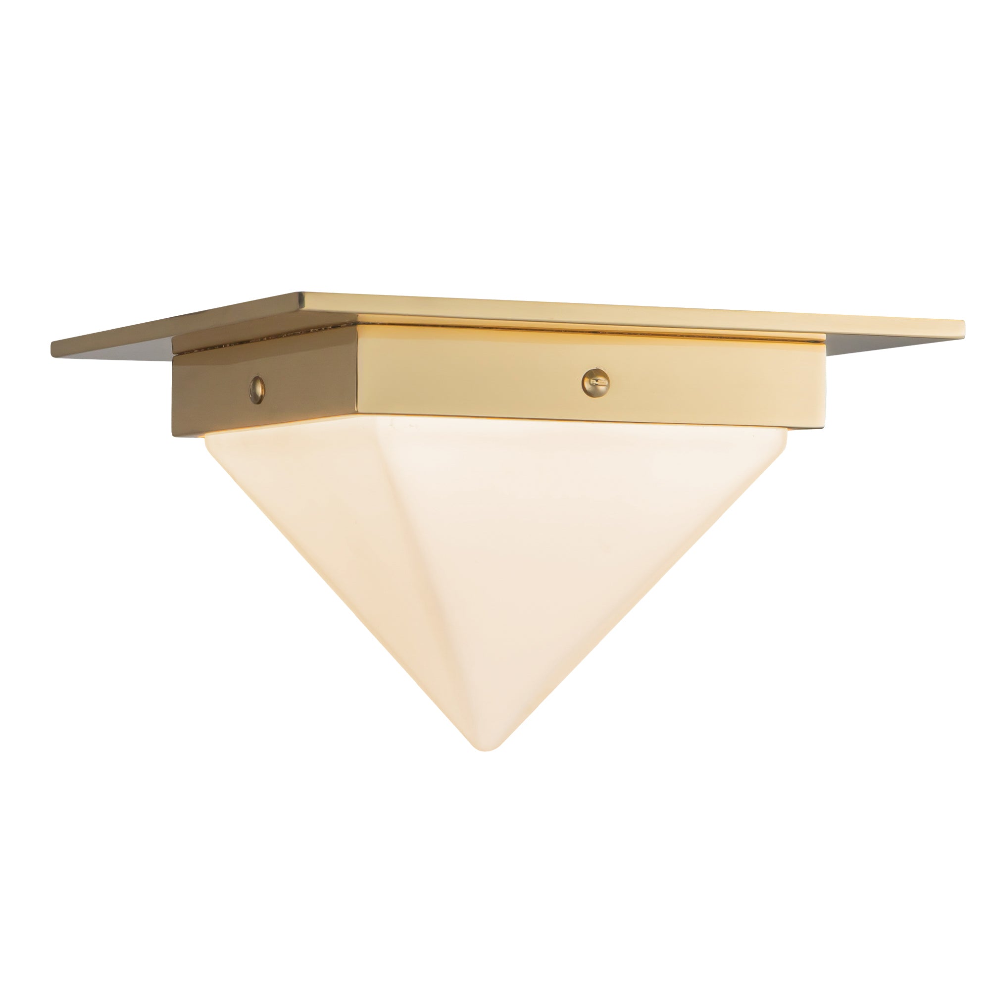 Mineral 8-in Brass Triangular Flush Mount