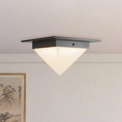 Mineral 8-in Brass Triangular Flush Mount