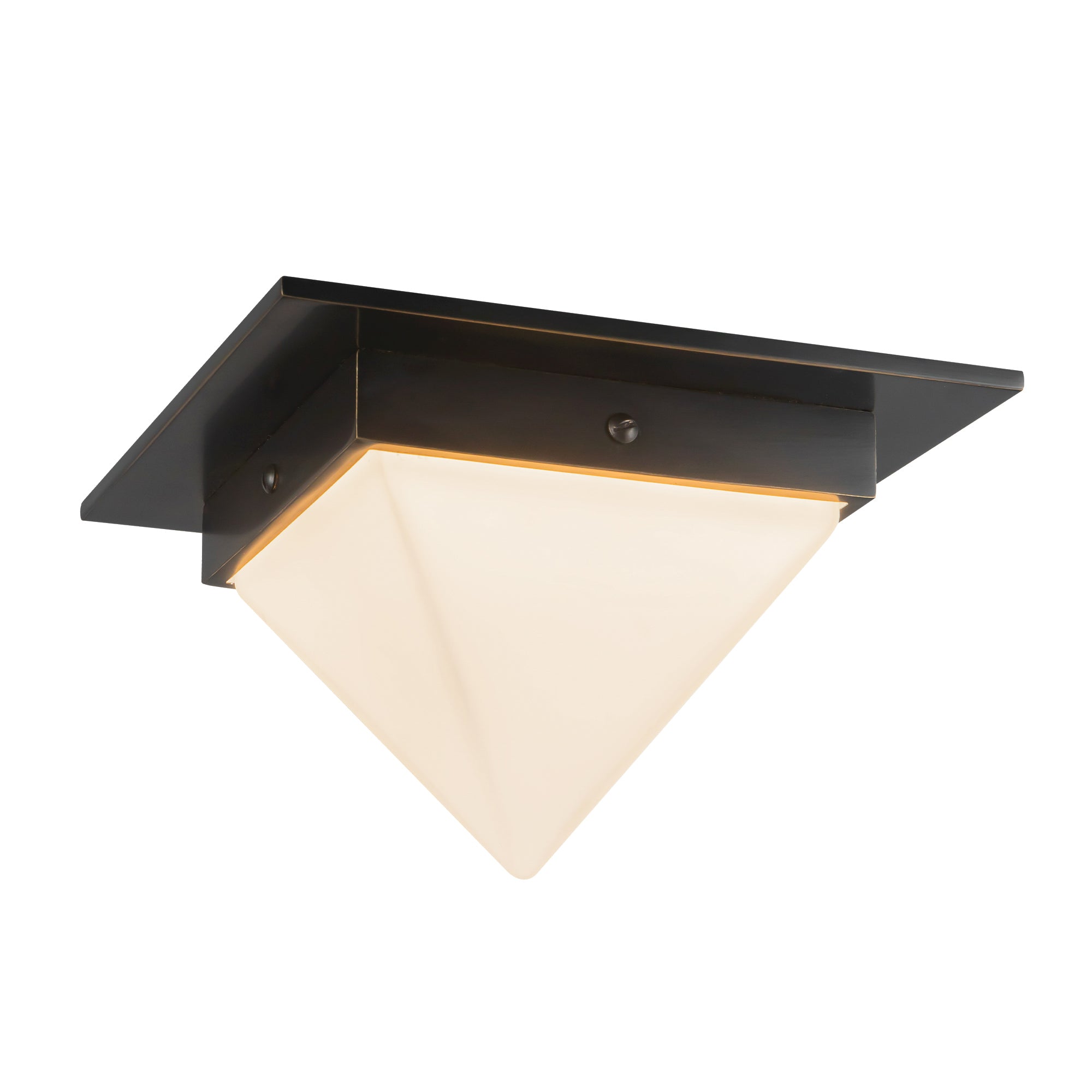 Mineral 8-in Brass Triangular Flush Mount