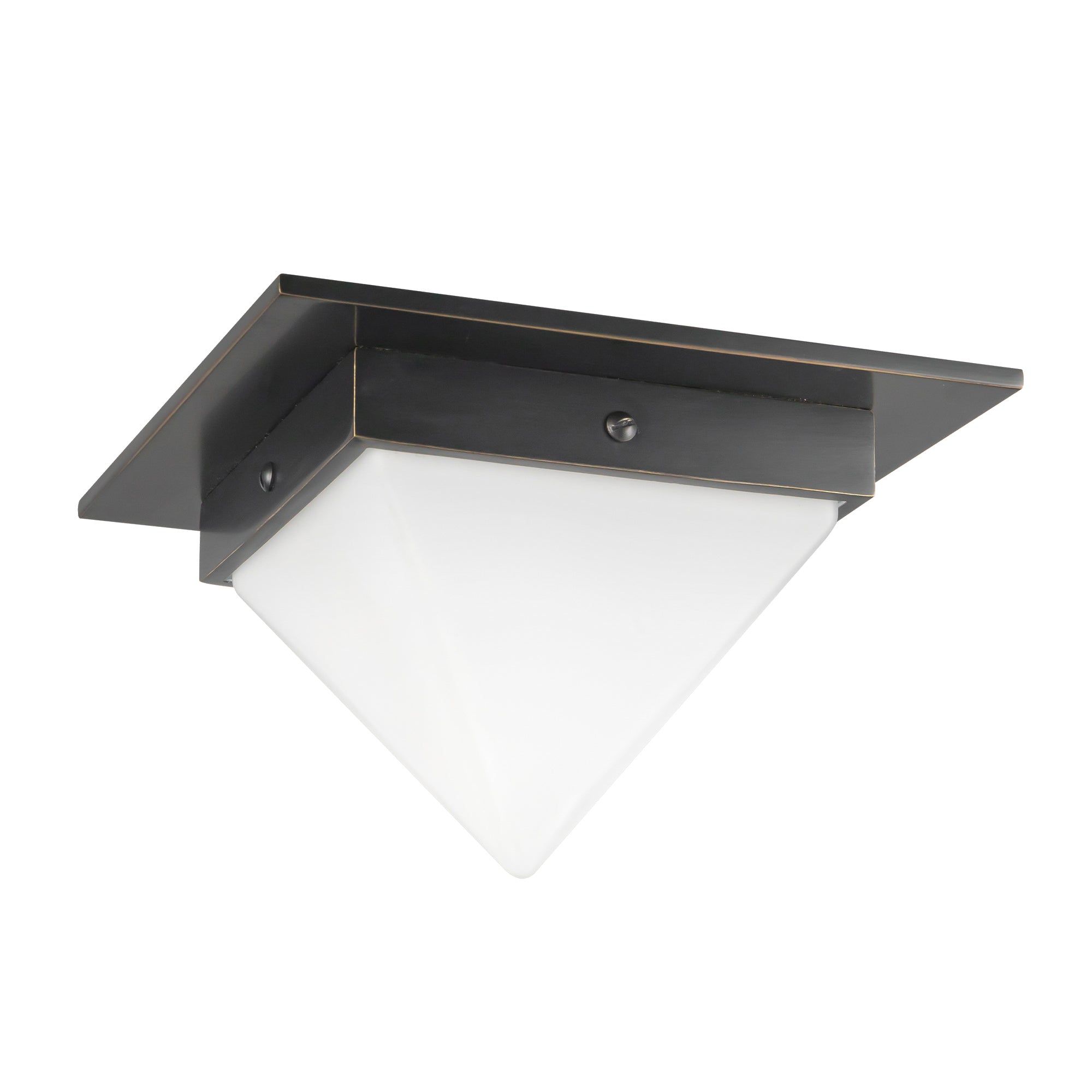 Mineral 8-in Brass Triangular Flush Mount