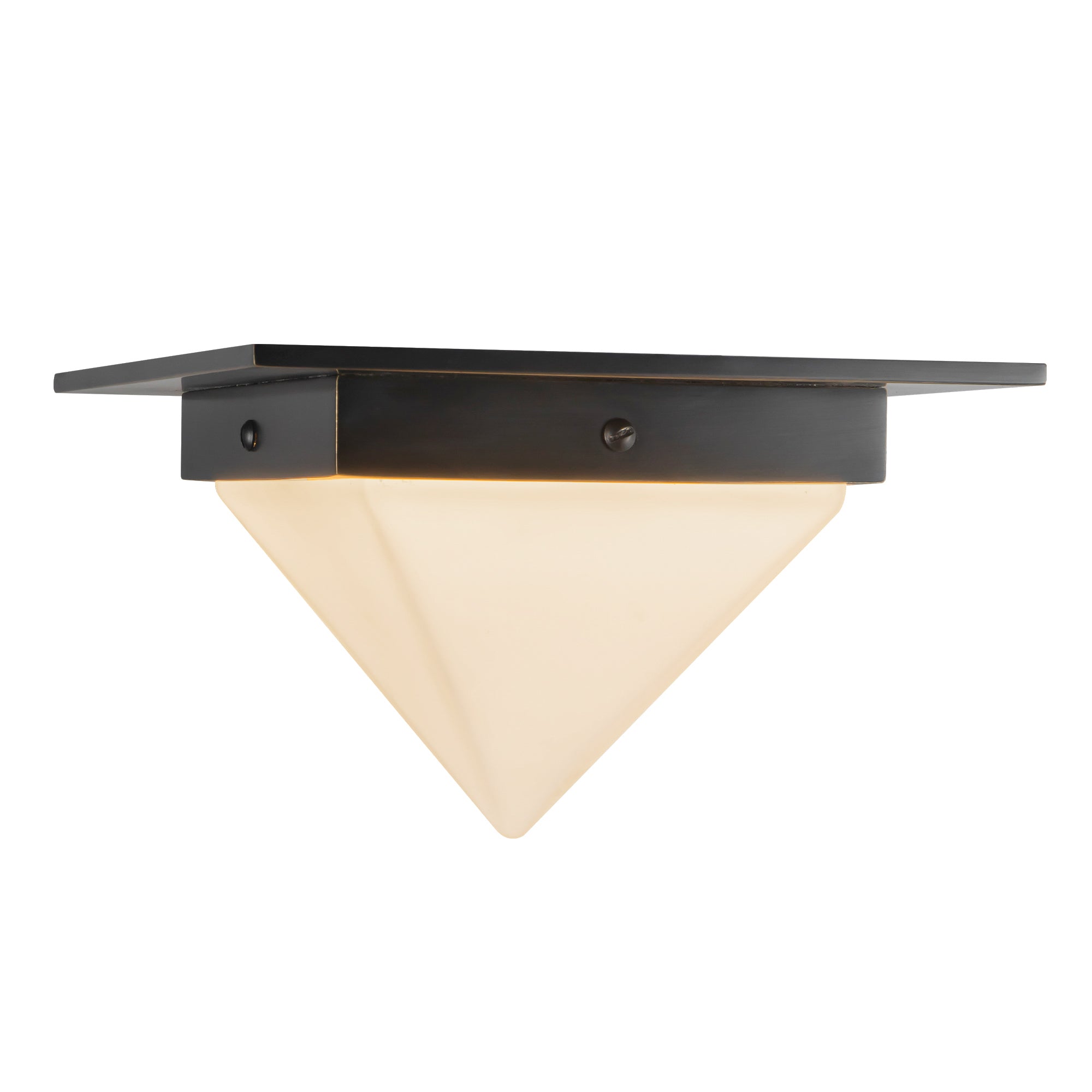 Mineral 8-in Brass Triangular Flush Mount