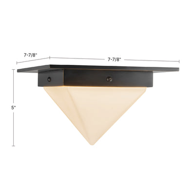 Mineral 8-in Brass Triangular Flush Mount
