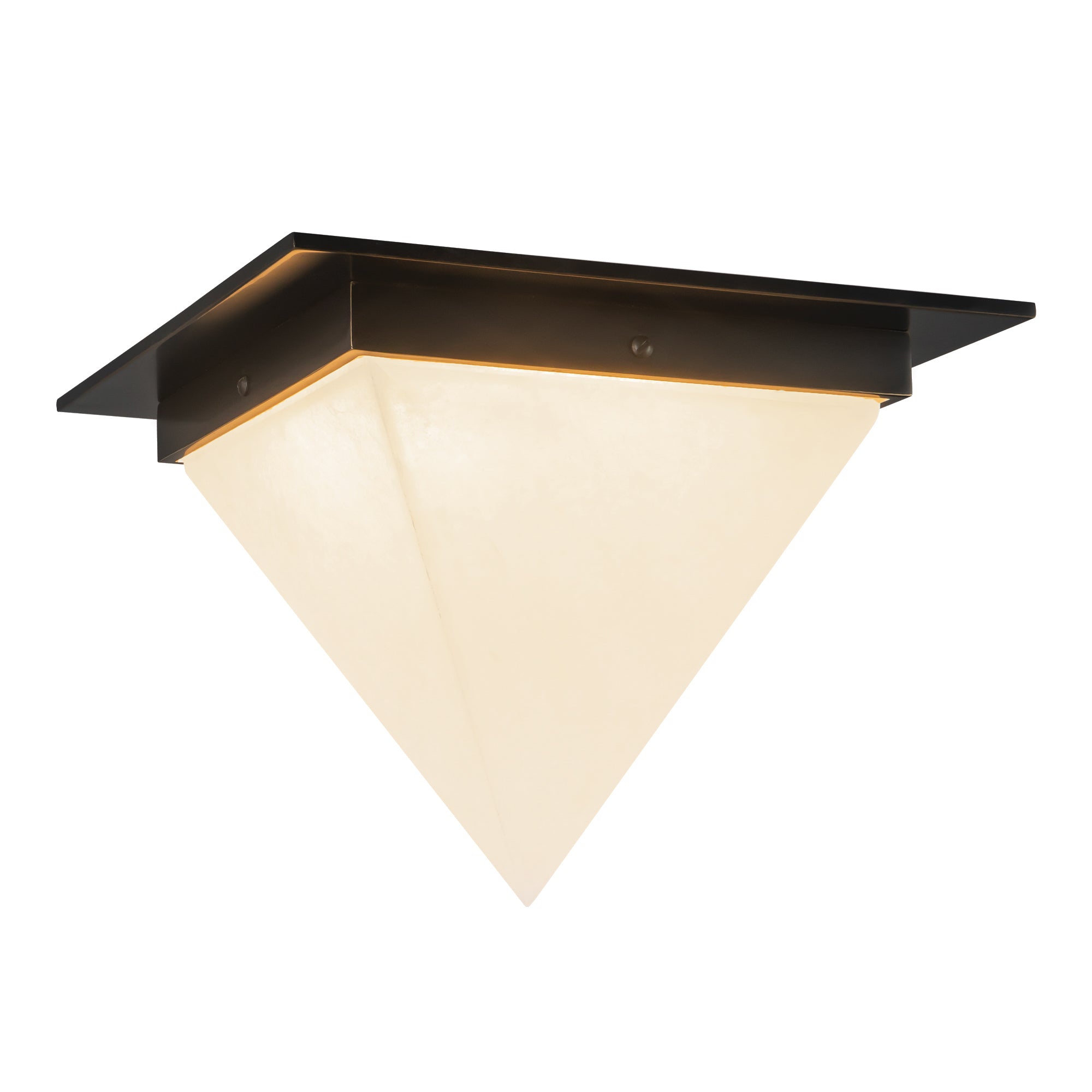 Mineral 11-in Brass Triangular Flush Mount