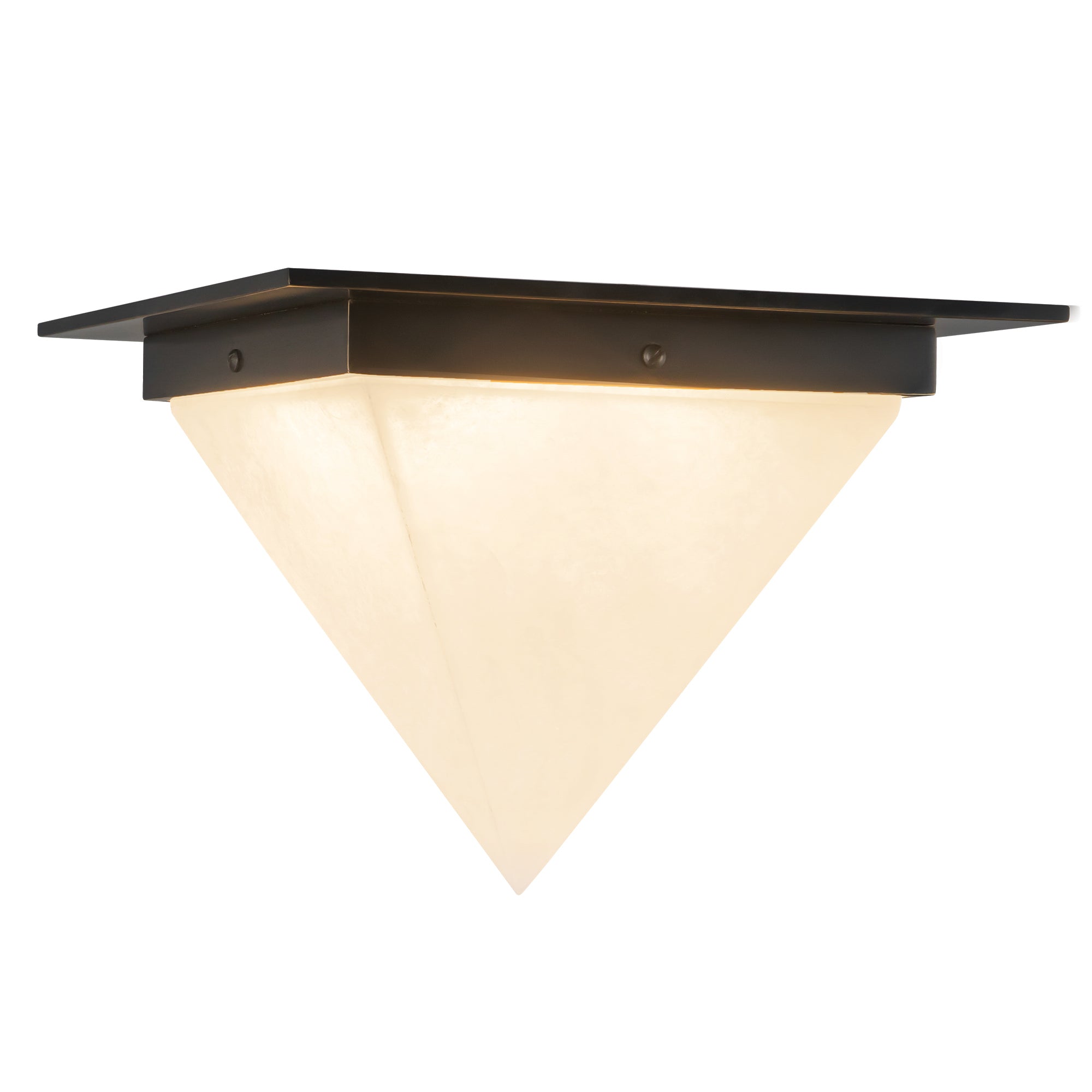 Mineral 11-in Brass Triangular Flush Mount
