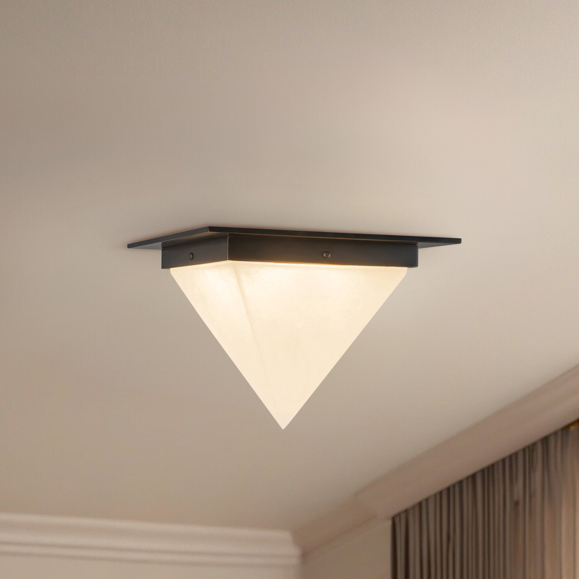 Mineral 11-in Brass Triangular Flush Mount