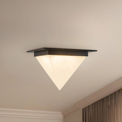 Mineral 11-in Brass Triangular Flush Mount