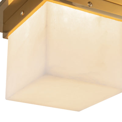 Mineral 8-in Brass Square Flush Mount