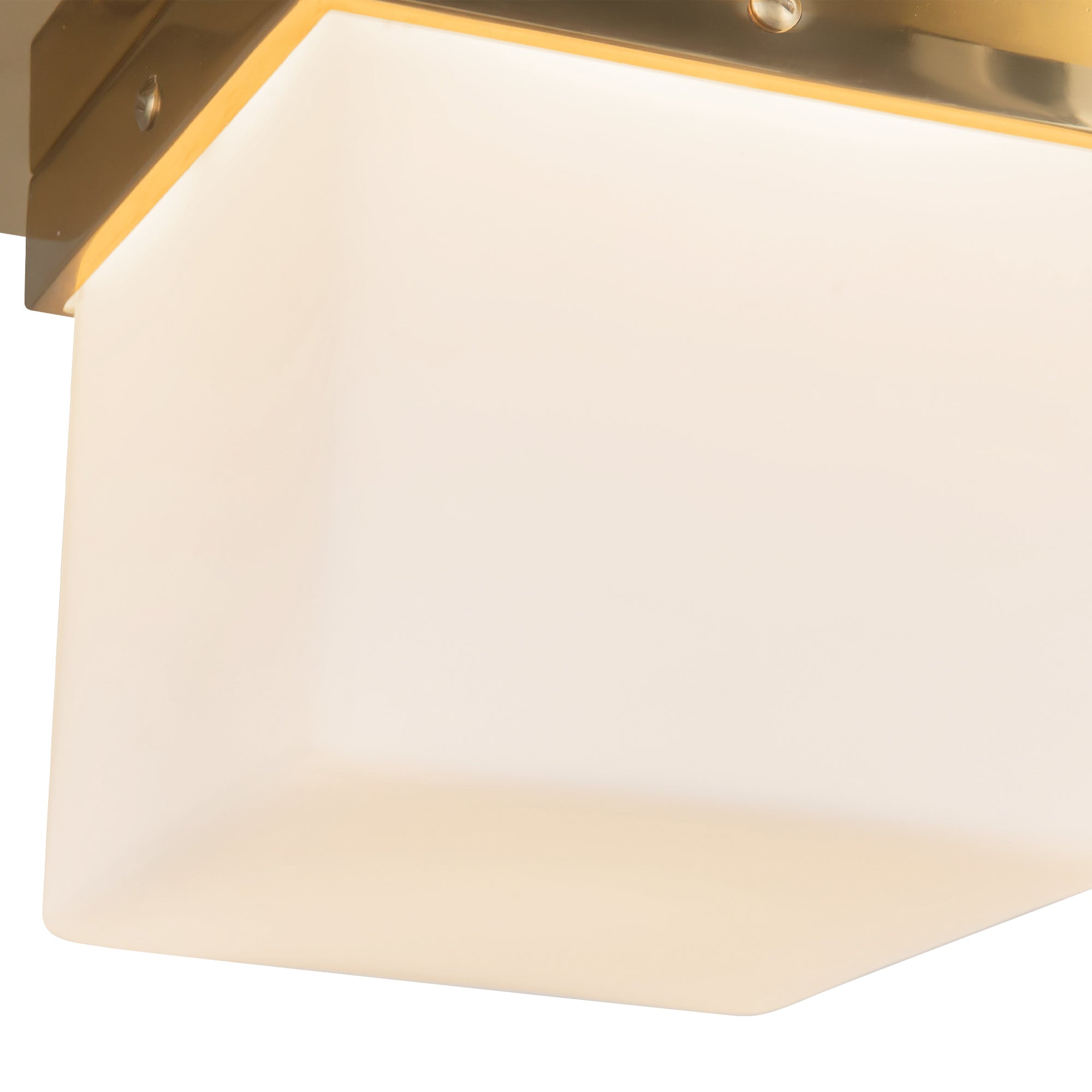 Mineral 8-in Brass Square Flush Mount