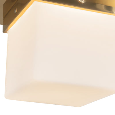 Mineral 8-in Brass Square Flush Mount
