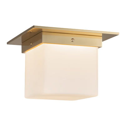Mineral 8-in Brass Square Flush Mount