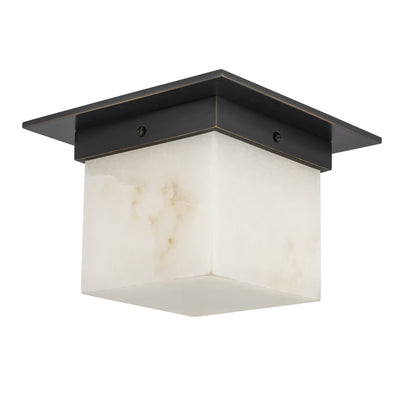 Mineral 8-in Brass Square Flush Mount