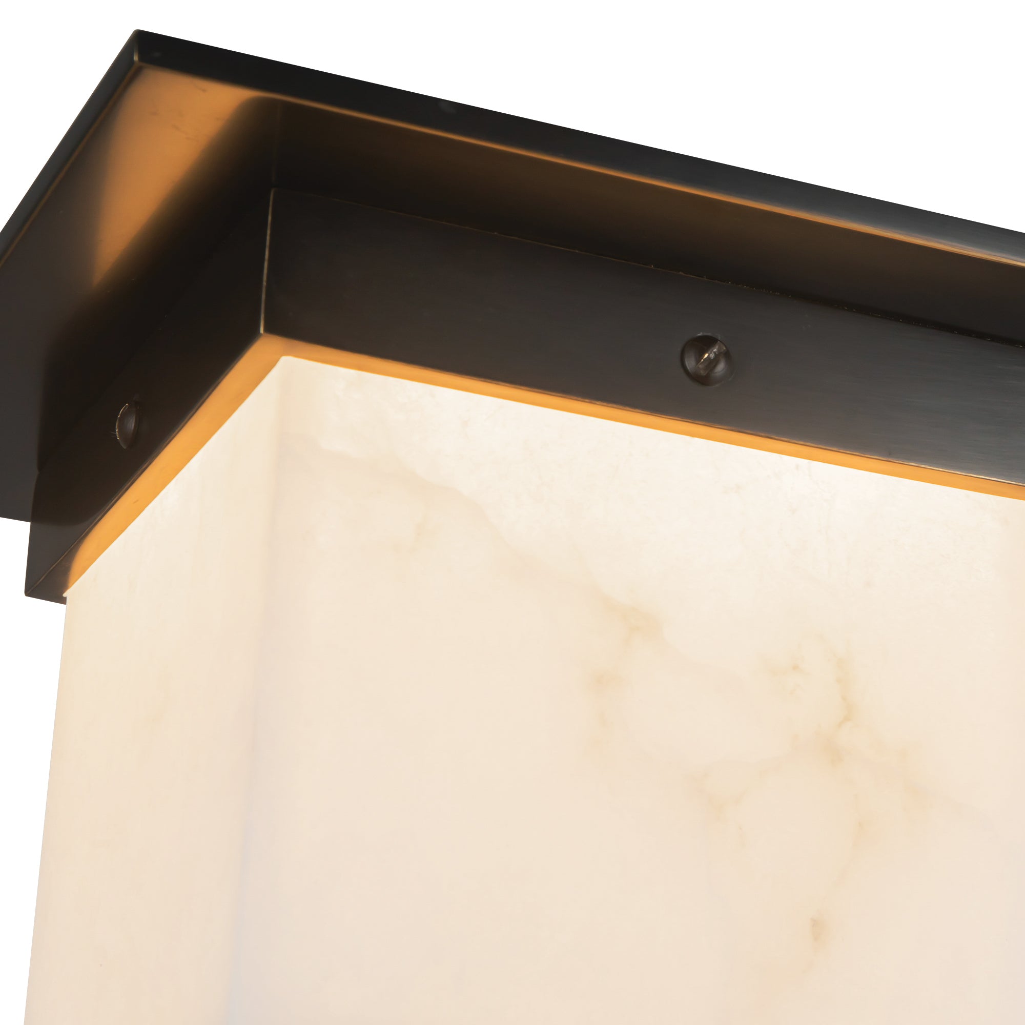Mineral 8-in Brass Square Flush Mount