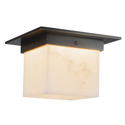 Mineral 8-in Brass Square Flush Mount