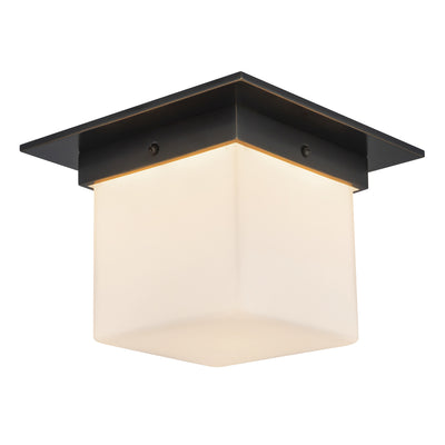 Mineral 8-in Brass Square Flush Mount