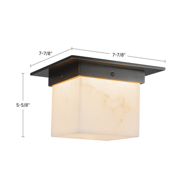 Mineral 8-in Brass Square Flush Mount