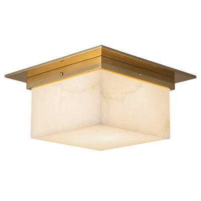 Mineral 11-in Brass Alabaster Flush Mount